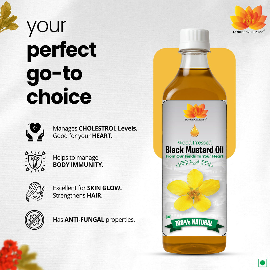 Dorjee Wellness Wood Pressed Black Mustard Oil - Distacart