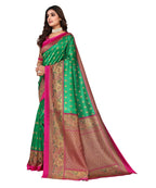 Vamika Green Printed Art Silk Saree