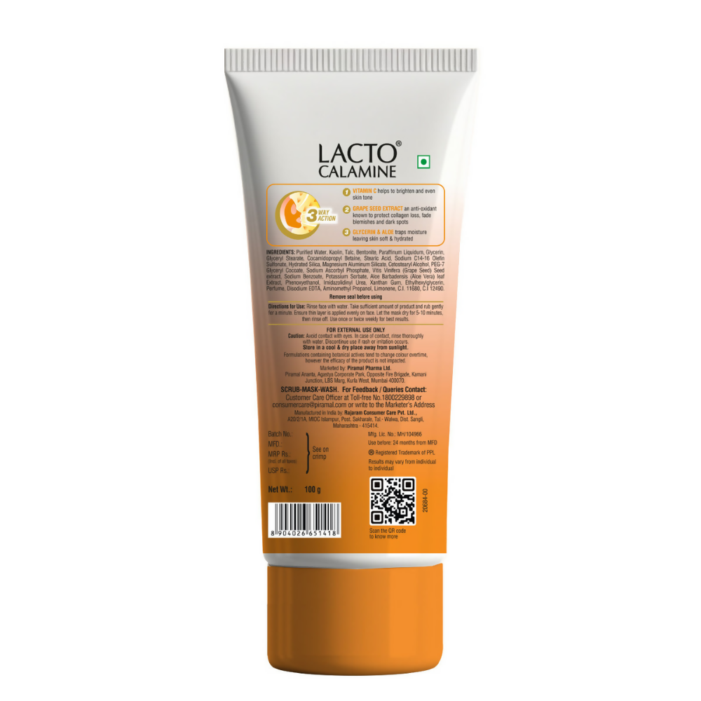 Lacto Calamine 3 - In - 1 Vitamin C Face Scrub - Mask - Wash