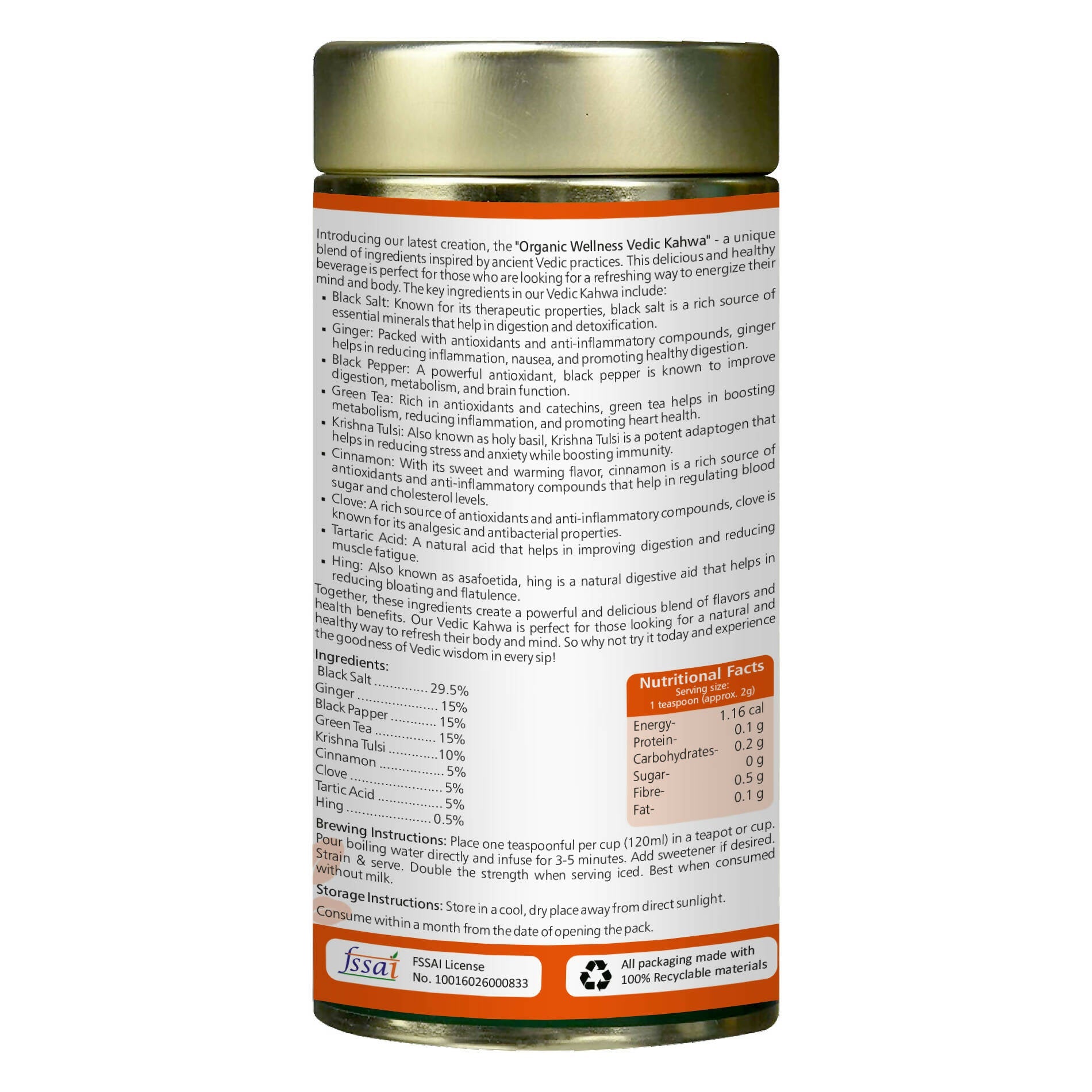 Organic Wellness Vedic Kahva Tea - Distacart
