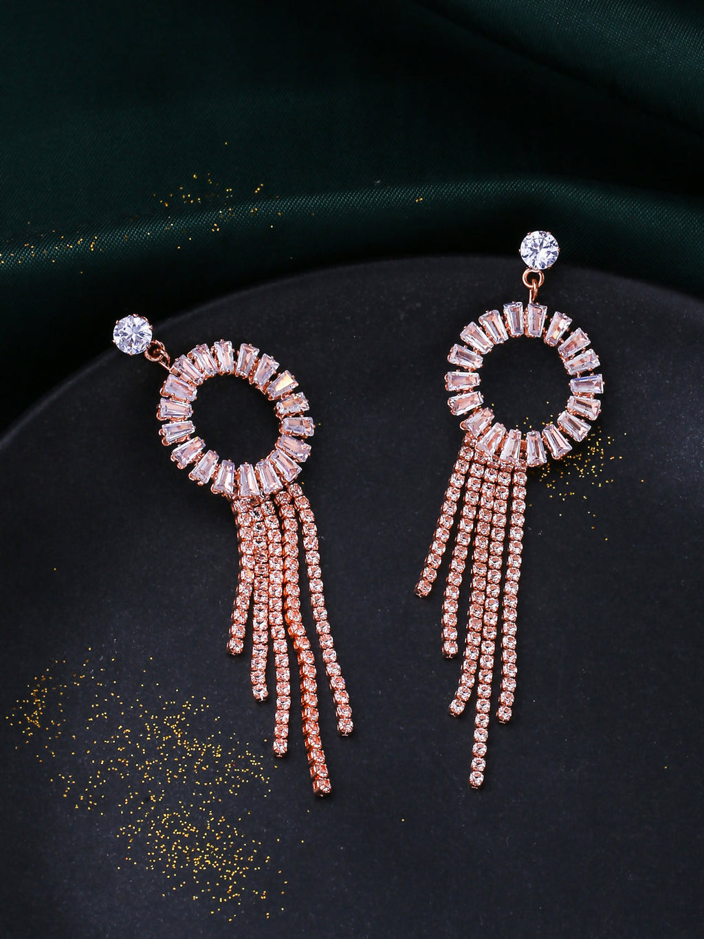 NVR Women Gold Toned Contemporary Drop Earrings - Distacart