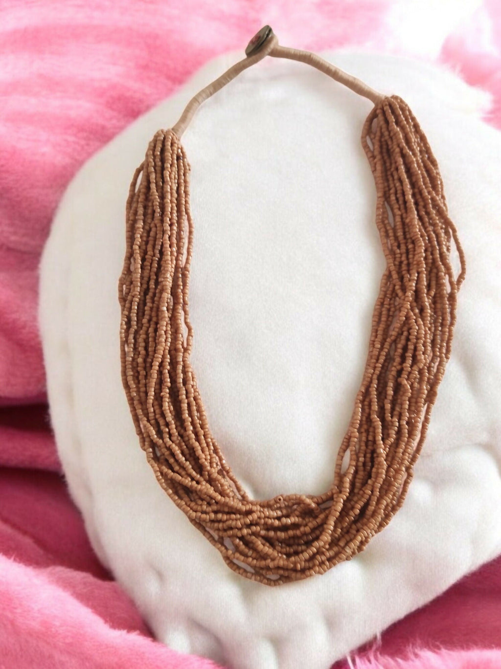 Inhanns Handmade Beaded Multilayer Necklace, 20 Layers - Sandalwood