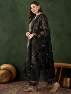 Sangria Printed Straight Kurta, Trouser & Dupatta Set
