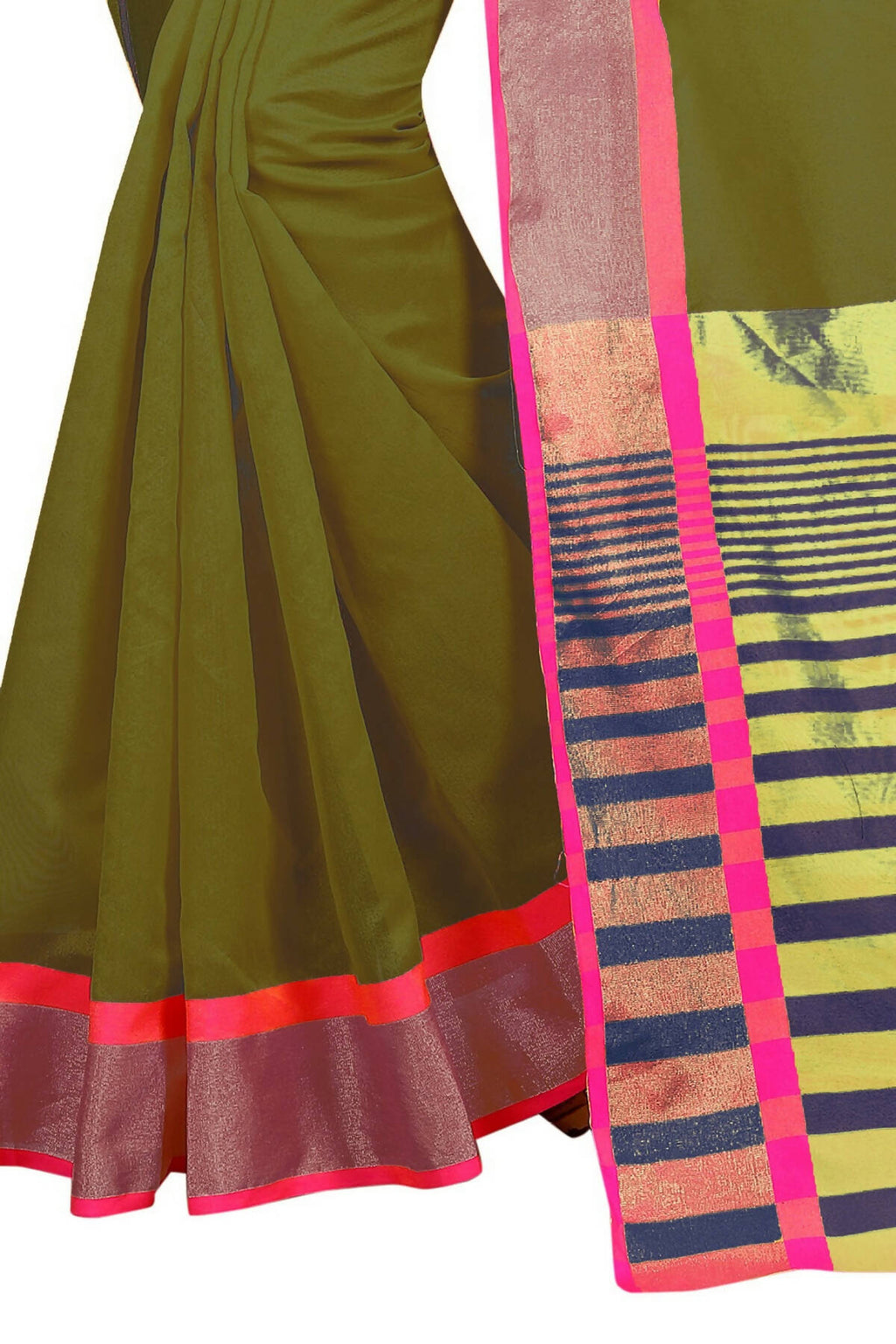 Vamika Weaving Green Cotton Silk Saree (MASTANI WEAVING GREEN) - Distacart