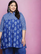 Ahalyaa Women's Traditional wear Tunic - Indigo blue
