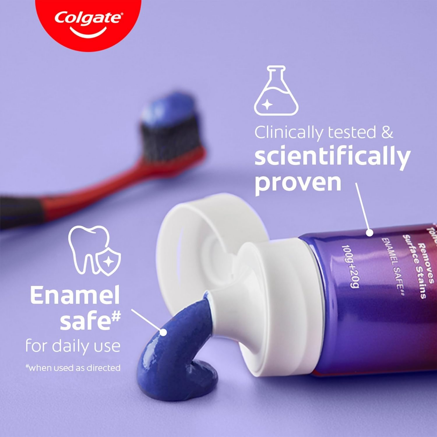 Colgate Visible White Purple Toothpaste For Teeth Whitening Helps Remove Surface Stains, Whitens Yellow