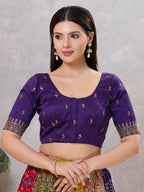 Joban Fashion Women Silk Brinjal Stitched Blouse
