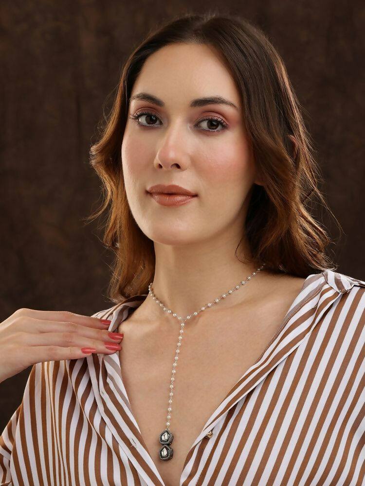 Beaded Kundan Necklace - Ruby Raang