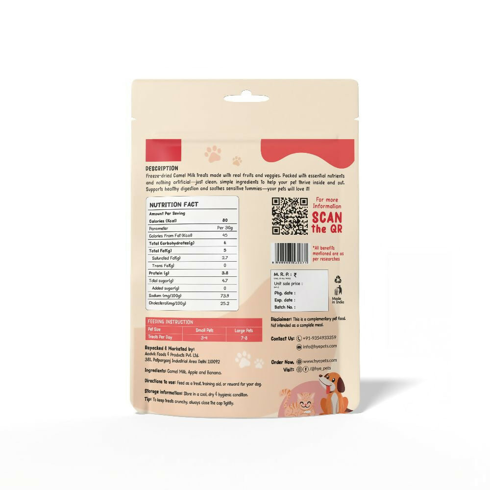 Hye Pets Super Treats For Super Pets – Freeze Dried Treats Made With Camel Milk, Apple & Banana - Distacart
