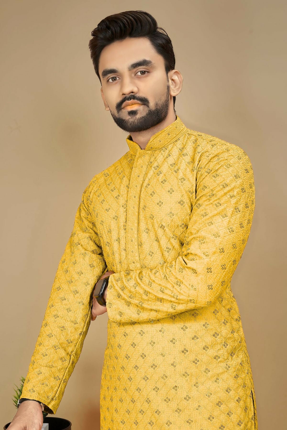 Anaita Yellow Embroidered Rayon Straight Kurta - Distacart