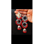 Muskan Fancy Oxidized Mirror Jhumki Earrings