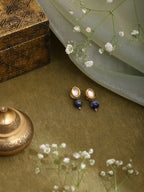Ruby Raang Blue Lapis Lazuli Kundan Studs - Distacart