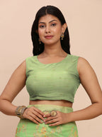 Shree Shyam Fashion Linen Cotton Green Saree - Distacart