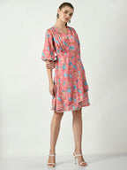 Myshka Women's Pink Printed Dress - Distacart