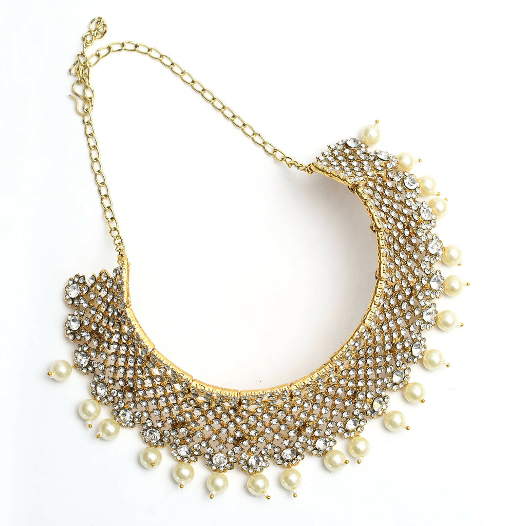 Mominos Fashion Johar Kamal Traditional Rajwadi Design Heavy Golden Necklace Set - Distacart