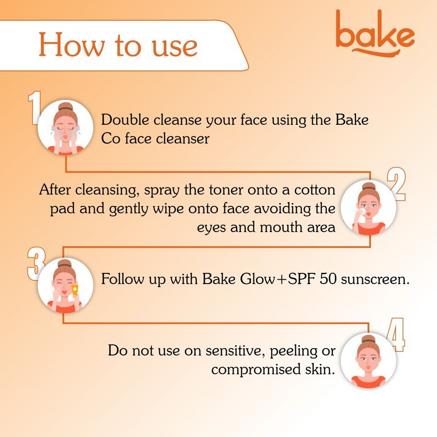 Bake 3% Vitamin C Toner With Niacinamide For Brightening & Glowing Skin