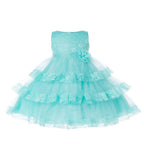 Asmaani Baby Girl's Blue Colour Satin A-Line Maxi Full Length Dress (AS-DRESS-22114)