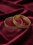NVR Women Set of 2 Gold Plated CZ Stone Kada Bangle - Distacart