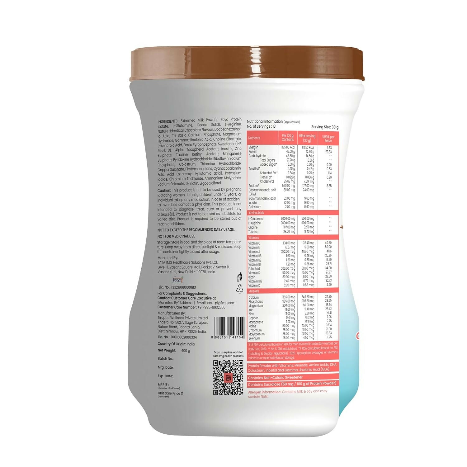 Tata 1mg Pro+ Soy Protein Supplement Powder(Chocolate Flavour) - Distacart