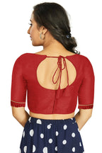 Aastha Fashion Women's Red Art Silk Designer Party Wear Readymade Blouse