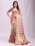Shree Shyam Fashion Organza Purple Saree - Distacart