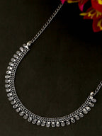NVR Women Silver-Plated Oxidised Necklace