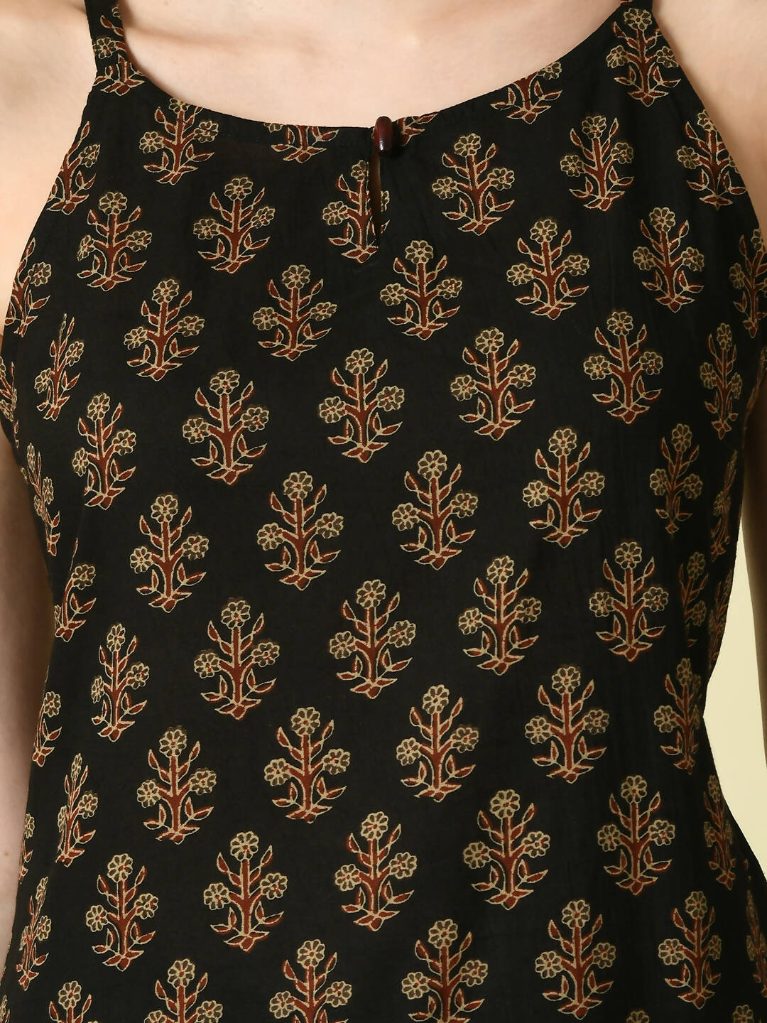 Myshka Women's Black Straight Printed Kurta