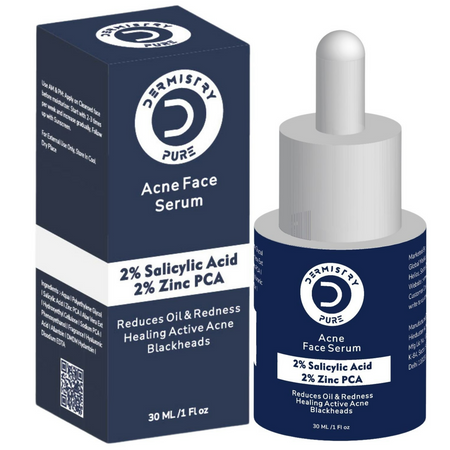 Dermistry 2% Salicylic Acid 2% Zinc Face Serum For Oily Acne Prone Skin Blackhead & Whiteheads Scars