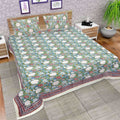 Premium Jaipuri Hand Block Printed Traditional Cotton Queen Bedsheet with 2 Pillow Covers