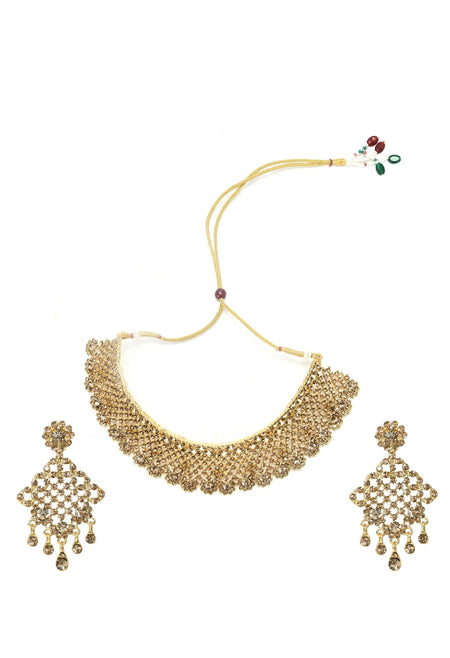Mominos Fashion Johar Kamal Traditional Rajwadi Design Heavy Golden Color Choker Set
