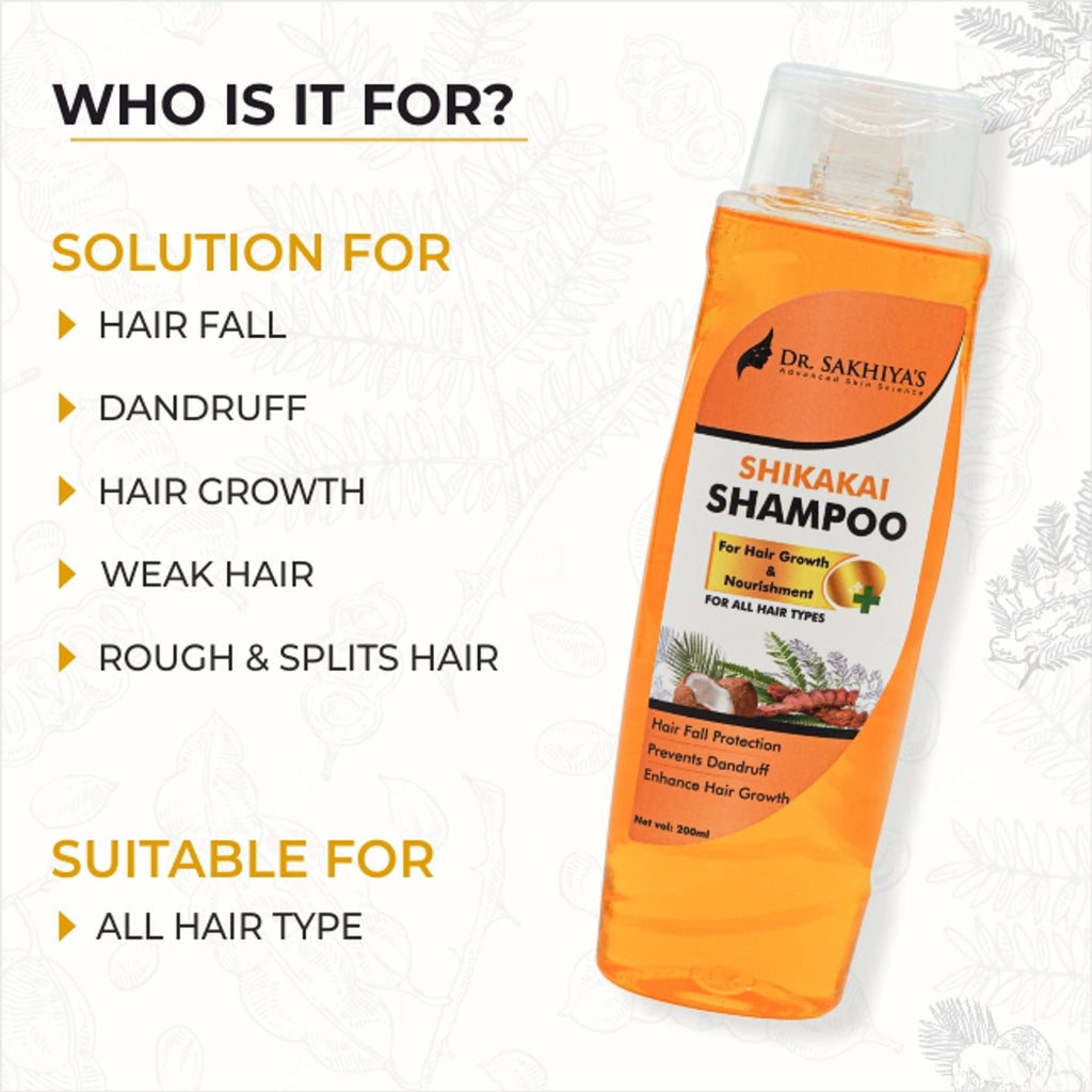 Dr.Sakhiya Shikakai Hair Growth Shampoo Ayurvedic for Strong, Healthy Hair - Distacart