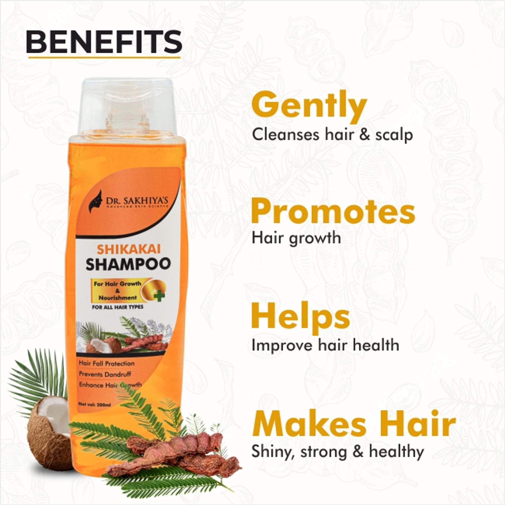 Dr.Sakhiya Shikakai Hair Growth Shampoo Ayurvedic for Strong, Healthy Hair - Distacart