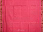 Baby Pink Khadi Cotton Handloom Saree with Doby Border and Zari Strips Pallu Design - Global Threads