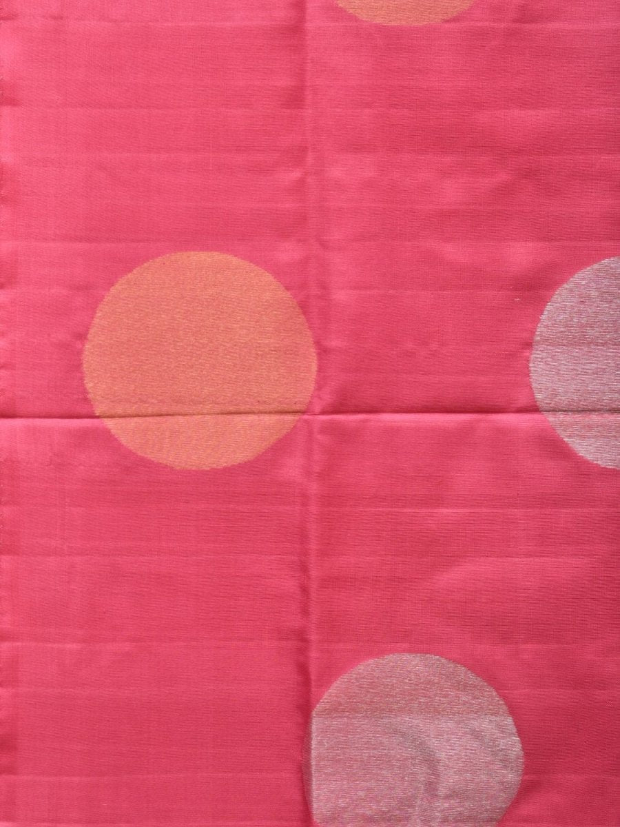 Baby Pink Uppada Silk Handloom Saree with Big Round Body Buta Design - Global Threads