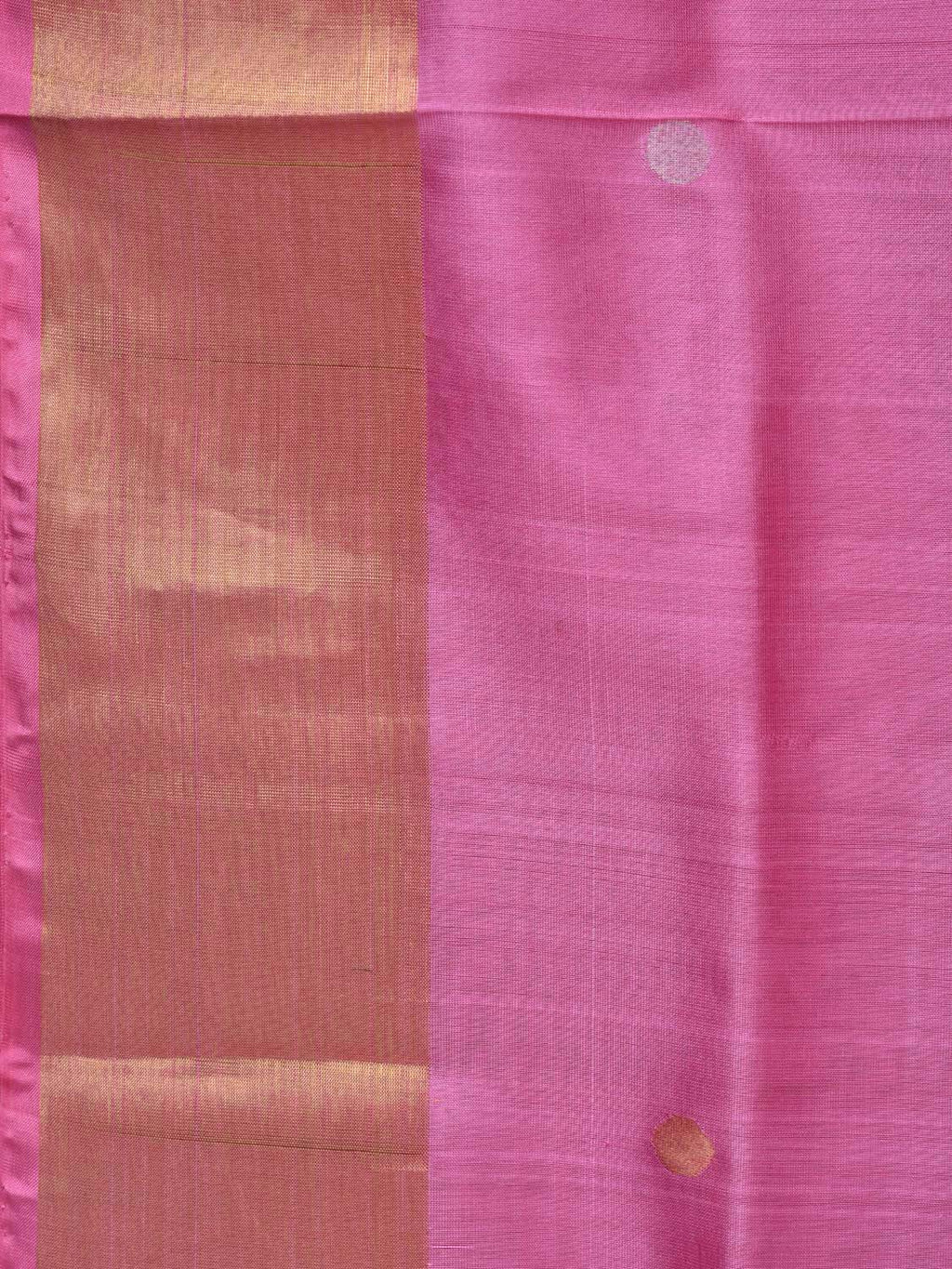 Baby Pink Uppada Silk Handloom Saree with Corner Mango Pallu Design - Global Threads