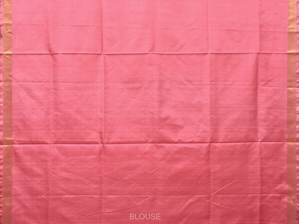 Baby Pink Uppada Silk Handloom Saree with Mango Pallu Design - Global Threads