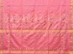 Baby Pink Uppada Silk Handloom Saree with Mango Pallu Design - Global Threads