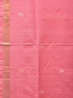 Baby Pink Uppada Silk Handloom Saree with Mango Pallu Design - Global Threads