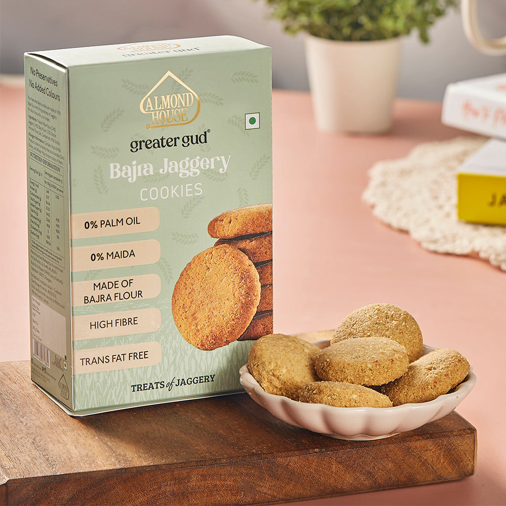Almond House Bajra Jaggery Cookies - Distacart