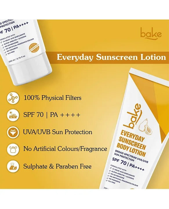 Bake Everyday Sunscreen Body Lotion SPF 50 PA+++ - Distacart