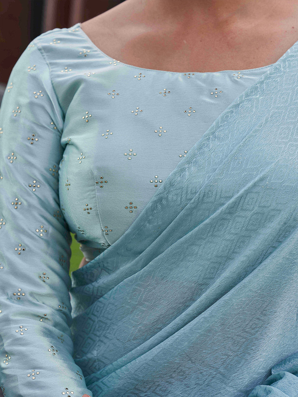 Tikhi Imli Geometric Printed Saree With Tassels - Distacart