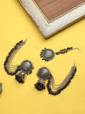 Cardinal Black Oxidised Maang Tikka Set - Distacart
