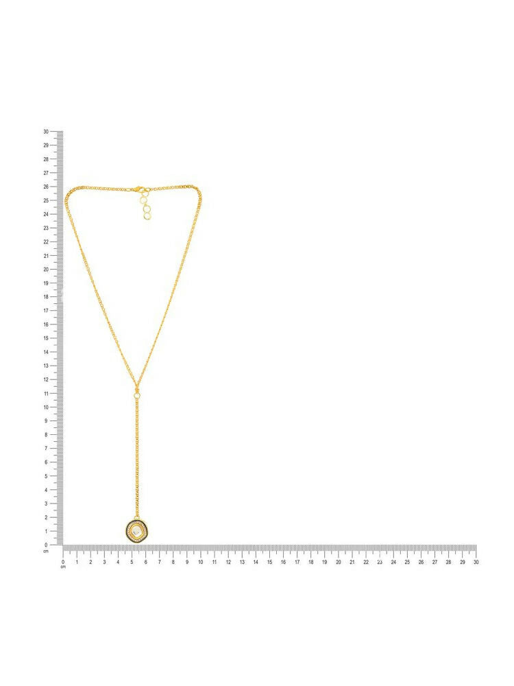 Gold Plated Kundan Necklace - Ruby Raang