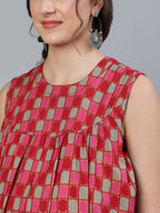 Aks Checked Maternity Kurta