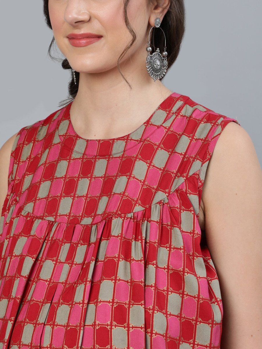 Aks Checked Maternity Kurta