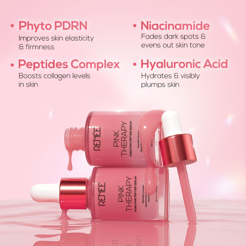 Renee Cosmetics Pink Therapy PDRN Pink Peptide Serum For Radiant Skin, Hydrating, Hyaluronic Acid Infused