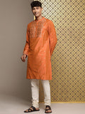 House of Pataudi Jashn Ethnic Motifs Yoke Design Sequinned Kurta
