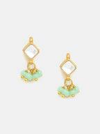 Ruby Raang Diamond Pearl Dangling Earrings - Distacart