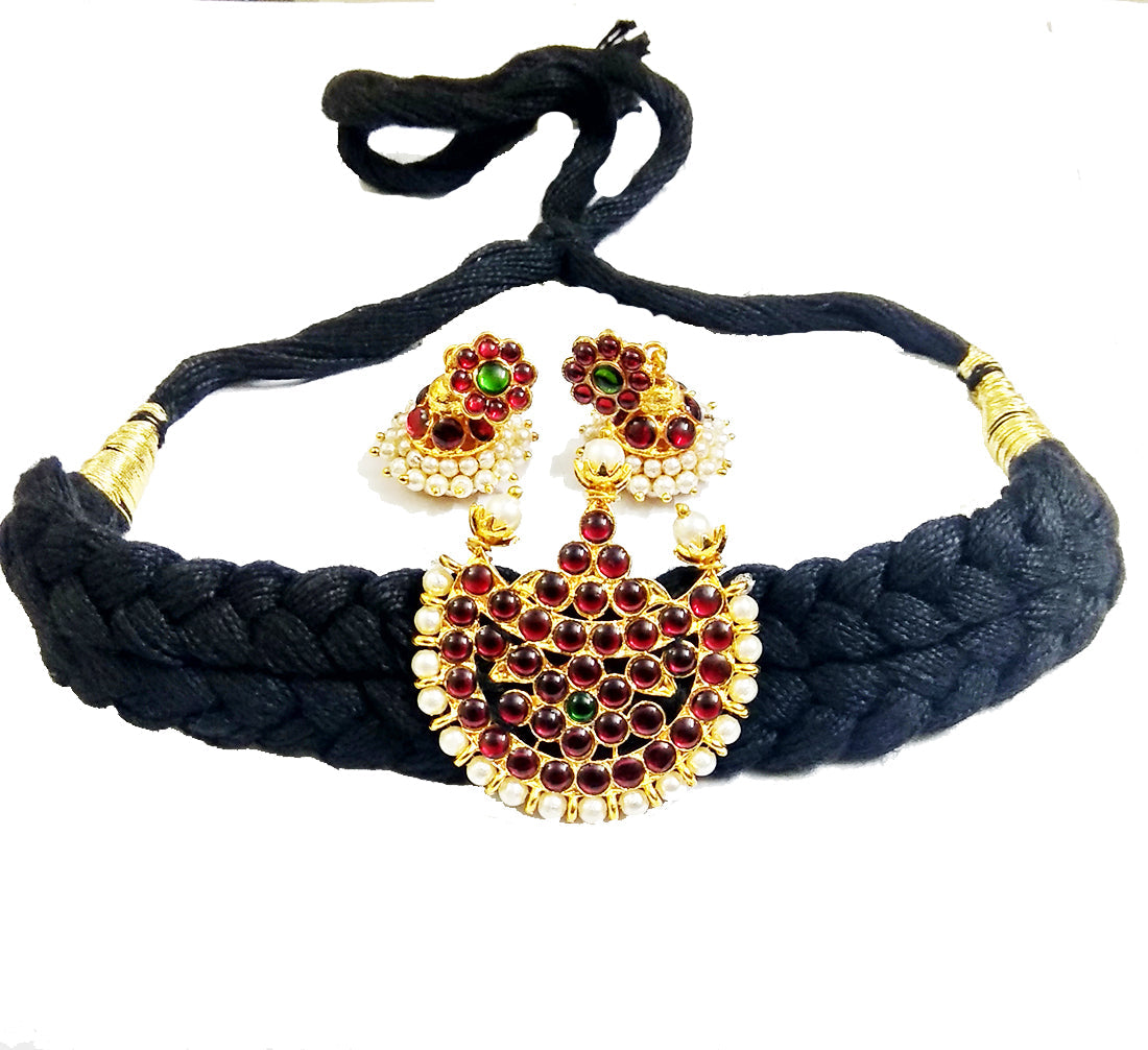 Elite Trading Black Choker With Jhumka Set