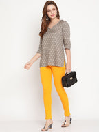 TAG 7 Set Of 2 Yellow & Navy Blue Solid Leggings
